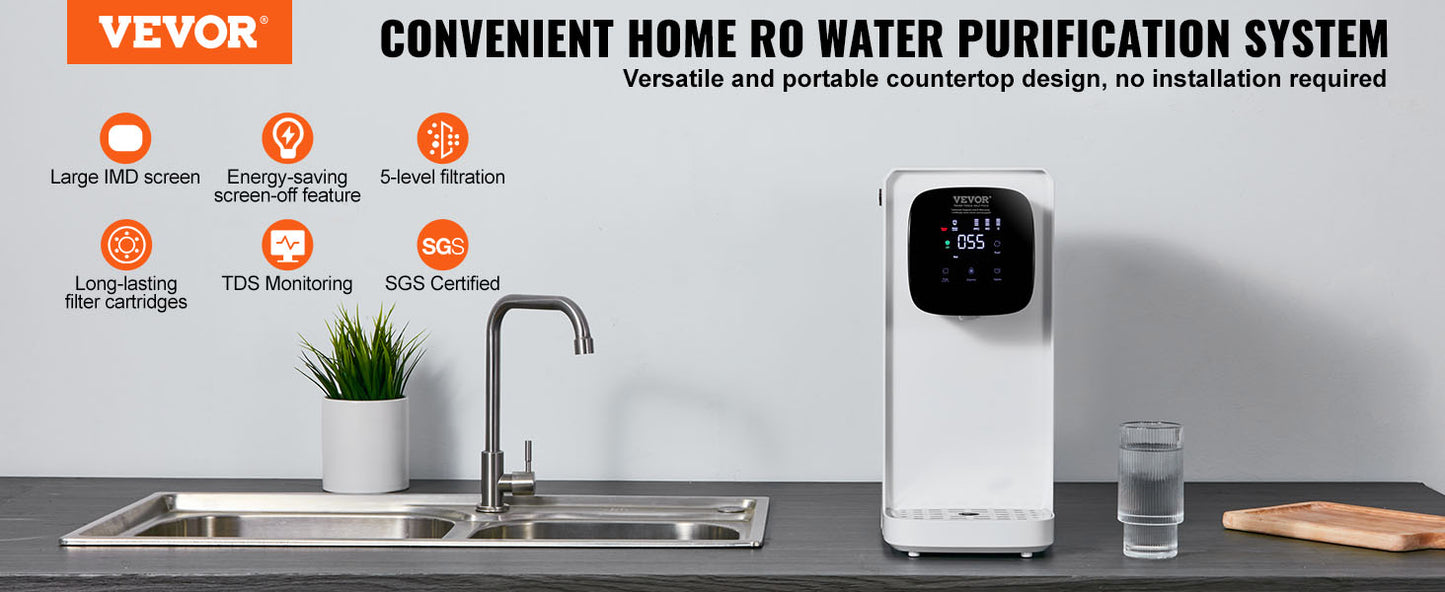 Reverse Osmosis Portable UV Water Purifier for Home